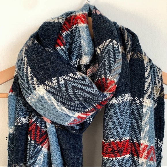 Anthropology Ahujasons Chevron Printed Plaid Scarf - Picture 3 of 5